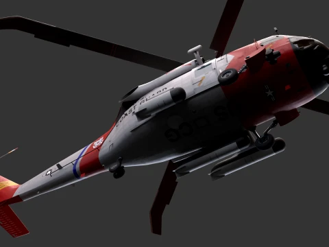 Helicopter MH-60J Jay Hawk Basic Aniamtion --106-- 3D Model