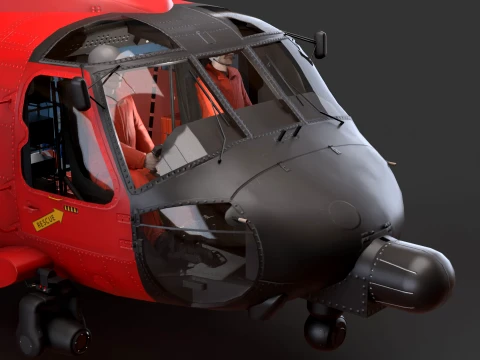 Helicopter MH-60J Jay Hawk Basic Aniamtion --106-- 3D Model