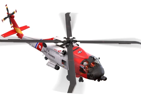 Helicopter MH-60J Jay Hawk Complex Animation --106-- 3D Model