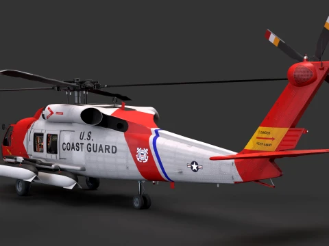 Helicopter MH-60J Jay Hawk Complex Animation --106-- 3D Model