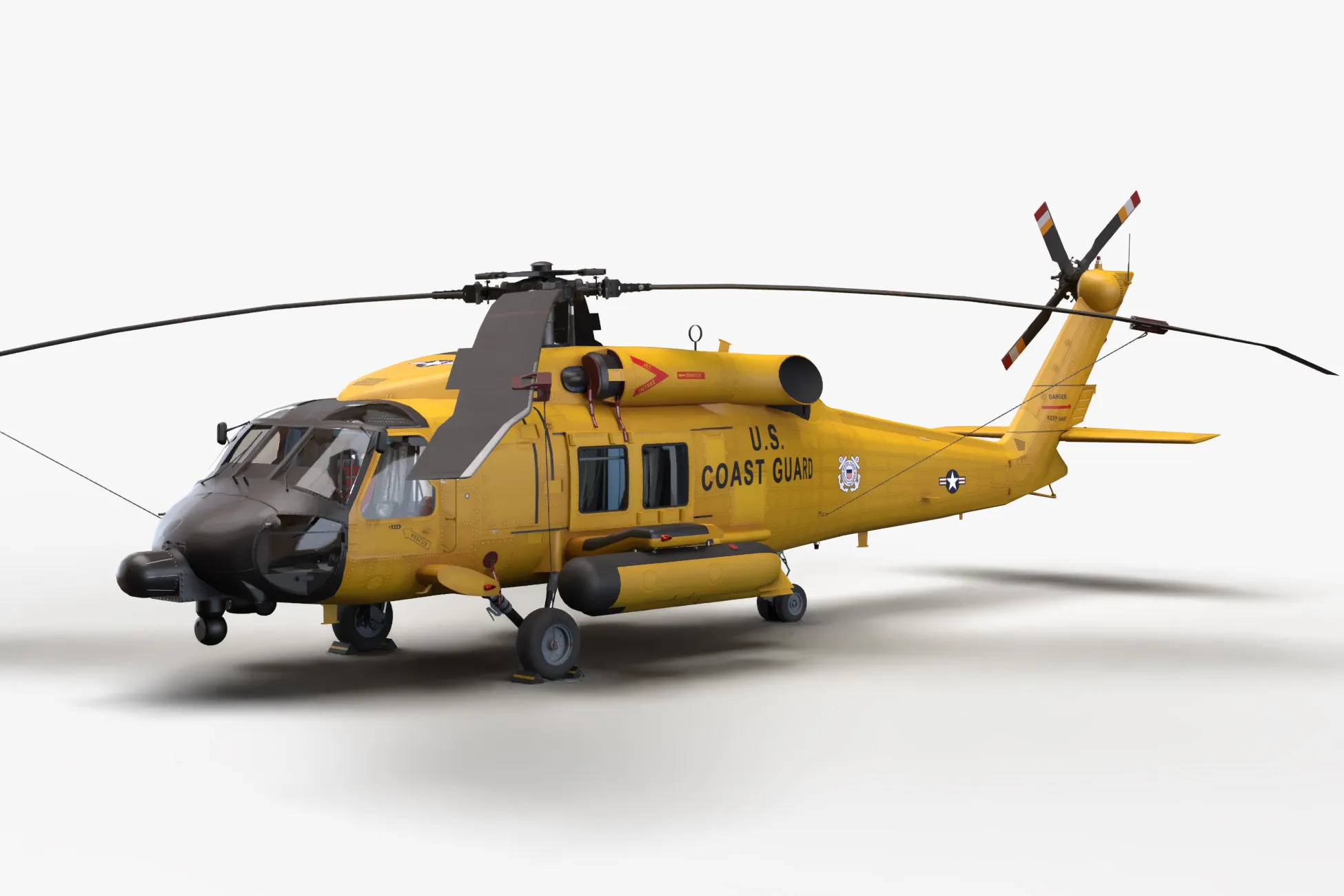 Helicopter MH-60T Jay Hawk Static --107-- 3D Model .c4d .max .obj .3ds .fbx .stl .blend 