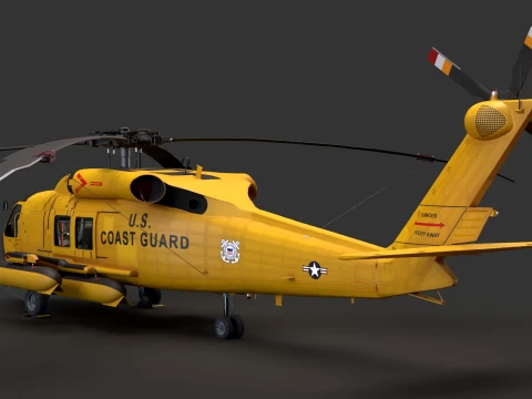 Helicopter MH-60T Jay Hawk Static --107-- 3D Model