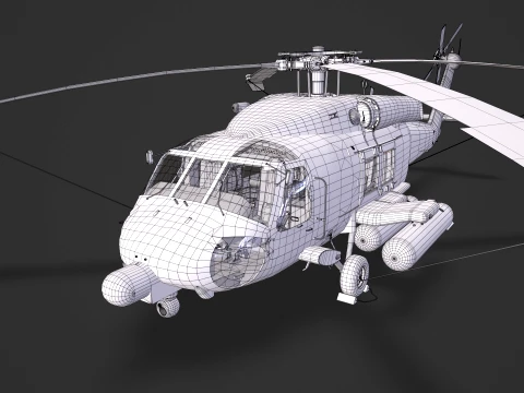 Helicopter MH-60T Jay Hawk Static --107-- 3D Model