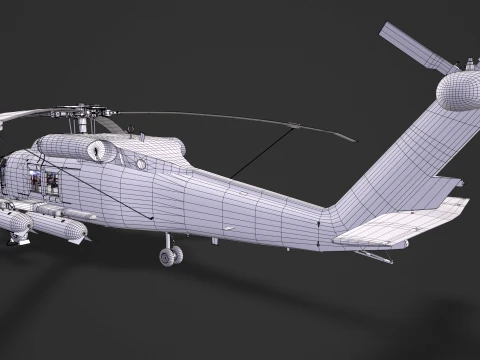 Helicopter MH-60T Jay Hawk Static --107-- 3D Model