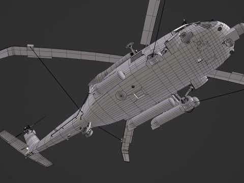 Helicopter MH-60T Jay Hawk Static --107-- 3D Model