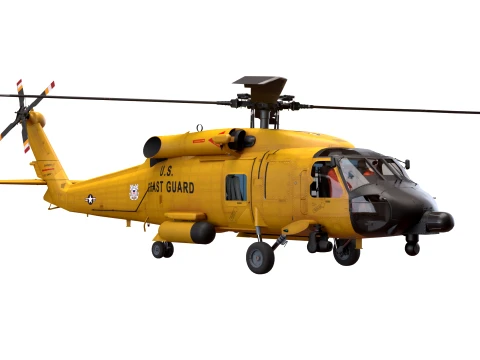 Helicopter MH-60T Jay Hawk Basic Animation --107-- 3D Model
