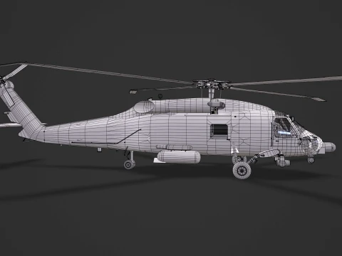 Helicopter MH-60T Jay Hawk Basic Animation --107-- 3D Model