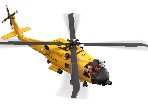 Helicopter MH-60T Jay Hawk Complex Animation --107-- 3D Model