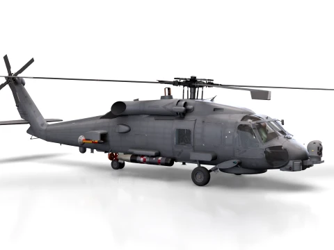 Helicopter MH-60R Sea Hawk Basic Animation --127-- 3D Model