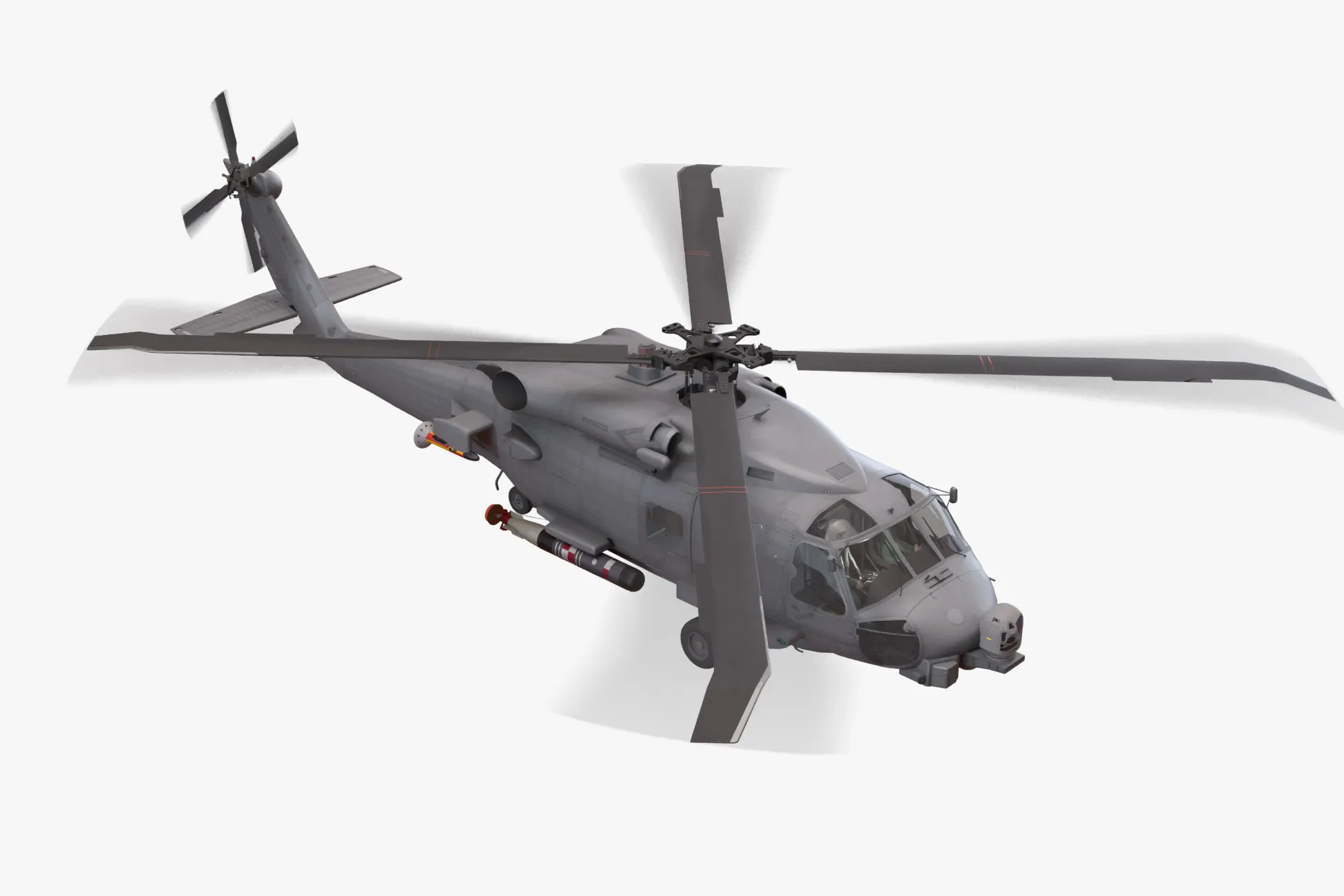 Helicopter MH-60R Sea Hawk Complex Animation --127-- 3D Model .c4d .max .obj .3ds .fbx .stl .blend 