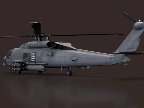 Helicopter MH-60R Sea Hawk Complex Animation --127-- 3D Model