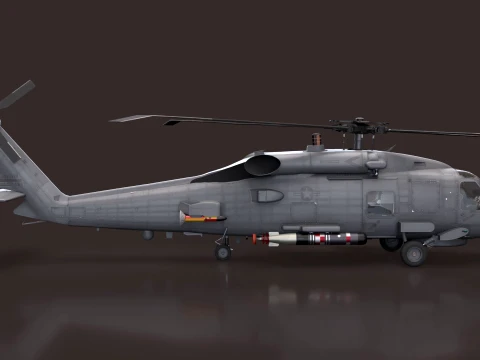 Helicopter MH-60R Sea Hawk Complex Animation --127-- 3D Model