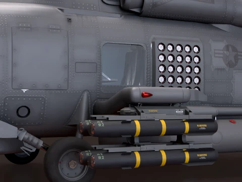 Helicopter MH-60R Sea Hawk Complex Animation --127-- 3D Model