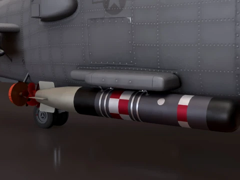 Helicopter MH-60R Sea Hawk Complex Animation --127-- 3D Model