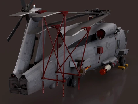 Helicopter MH-60R Sea Hawk Complex Animation --127-- 3D Model