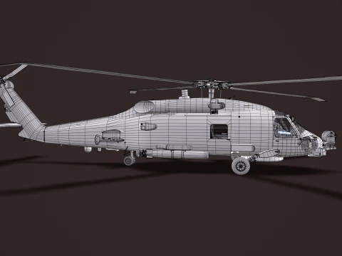 Helicopter MH-60R Sea Hawk Complex Animation --127-- 3D Model
