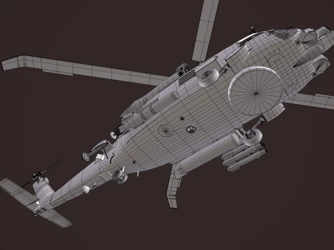 Helicopter MH-60R Sea Hawk Complex Animation --127-- 3D Model