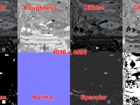Helicopter MH-60R Sea Hawk Complex Animation --127-- 3D Model