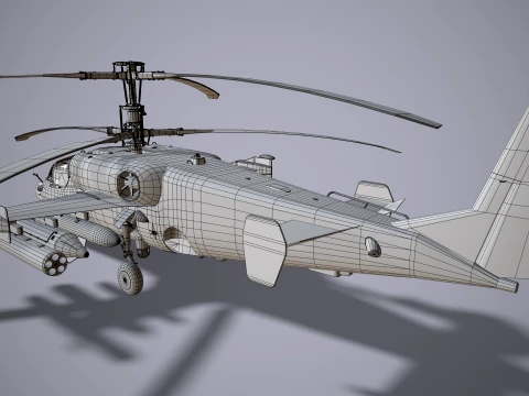 Helicopter Kamov Ka-52 Alligator Blank --279-- 3D Model