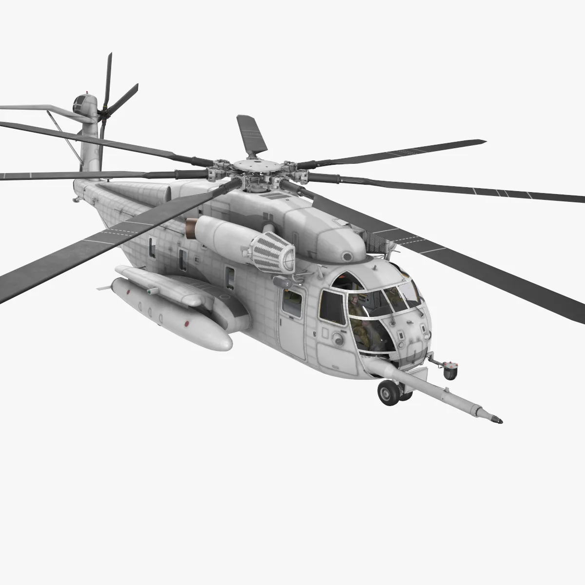 CH-53E Super Stallion Blank Livery Basic Animation --255-- 3D Model .c4d .max .obj .3ds .fbx .stl .blend 