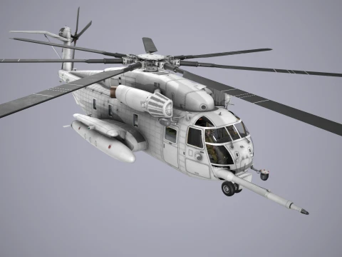 CH-53E Super Stallion Blank Livery Basic Animation --255-- 3D Model