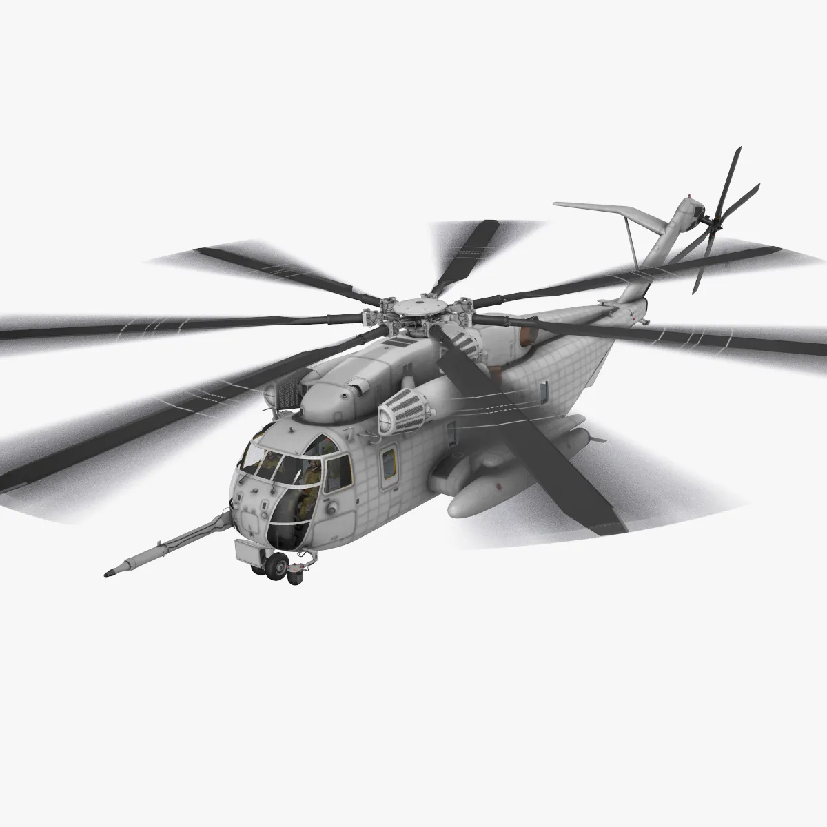 CH-53E Super Stallion Blank Livery Complex Animation --255-- 3D Model .c4d .max .obj .3ds .fbx .stl .blend 