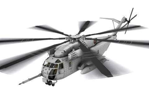 CH-53E Super Stallion Blank Livery Complex Animation --255-- 3D Model