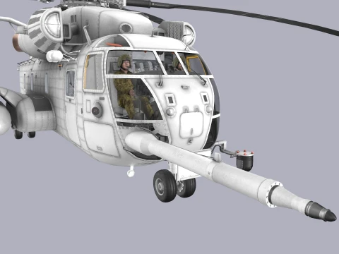 CH-53E Super Stallion Blank Livery Complex Animation --255-- 3D Model