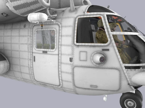 CH-53E Super Stallion Blank Livery Complex Animation --255-- 3D Model