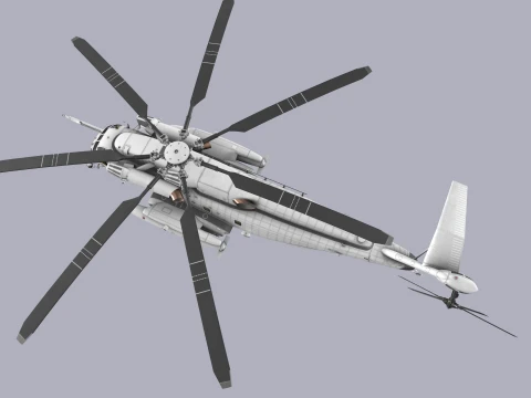 CH-53E Super Stallion Blank Livery Complex Animation --255-- 3D Model