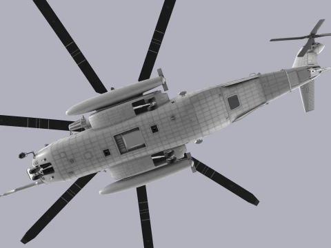 CH-53E Super Stallion Blank Livery Complex Animation --255-- 3D Model