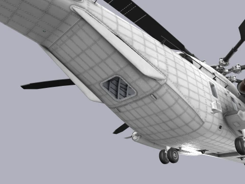 CH-53E Super Stallion Blank Livery Complex Animation --255-- 3D Model