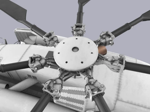 CH-53E Super Stallion Blank Livery Complex Animation --255-- 3D Model