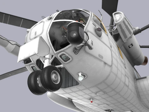 CH-53E Super Stallion Blank Livery Complex Animation --255-- 3D Model
