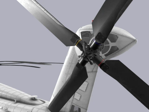 CH-53E Super Stallion Blank Livery Complex Animation --255-- 3D Model