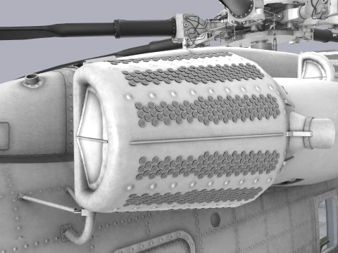CH-53E Super Stallion Blank Livery Complex Animation --255-- 3D Model