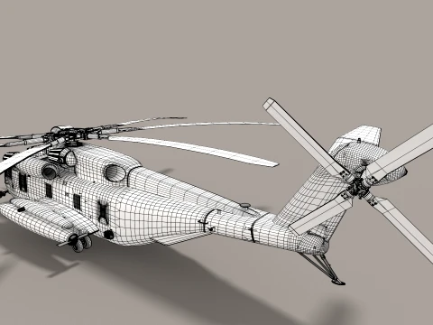 CH-53E Super Stallion Blank Livery Complex Animation --255-- 3D Model
