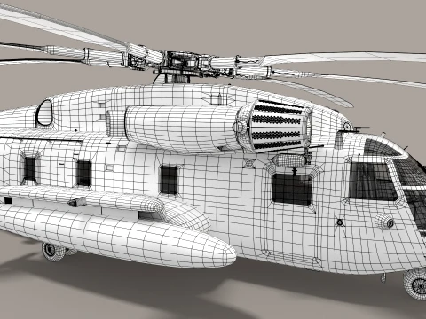 CH-53E Super Stallion Blank Livery Complex Animation --255-- 3D Model