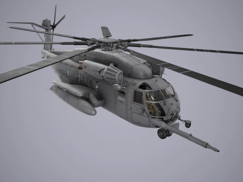 CH-53E Super Stallion US Marines Basic Animation --256-- 3D Model