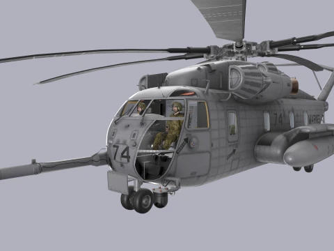 CH-53E Super Stallion US Marines Basic Animation --256-- 3D Model