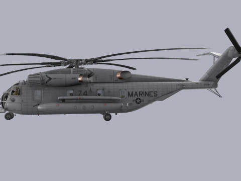 CH-53E Super Stallion US Marines Basic Animation --256-- 3D Model