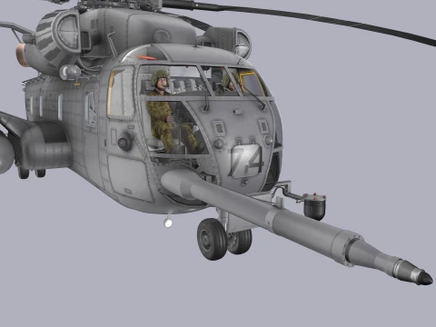 CH-53E Super Stallion US Marines Basic Animation --256-- 3D Model