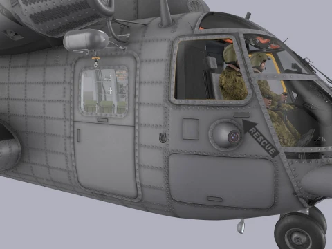 CH-53E Super Stallion US Marines Basic Animation --256-- 3D Model