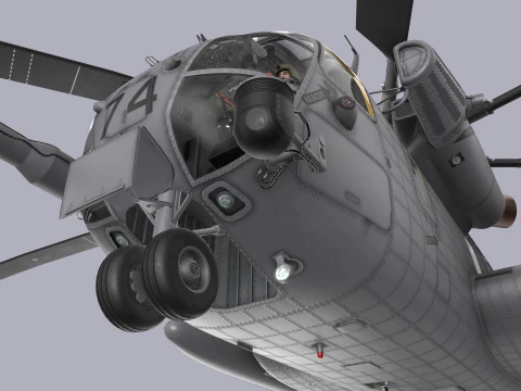 CH-53E Super Stallion US Marines Basic Animation --256-- 3D Model