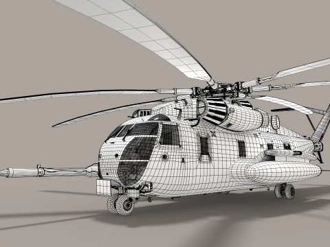 CH-53E Super Stallion US Marines Basic Animation --256-- 3D Model