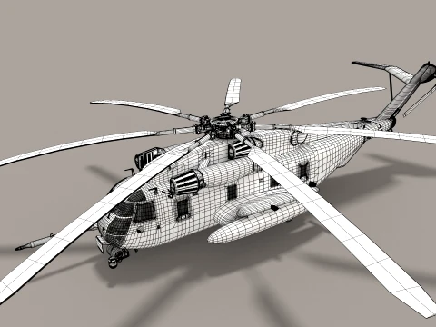 CH-53E Super Stallion US Marines Basic Animation --256-- 3D Model