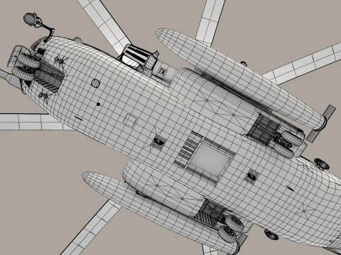 CH-53E Super Stallion US Marines Basic Animation --256-- 3D Model