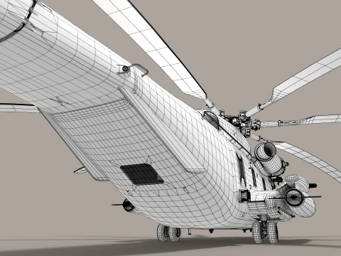 CH-53E Super Stallion US Marines Basic Animation --256-- 3D Model