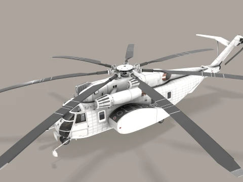MH-53E Sea Dragon Blank Livery Static --257-- 3D Model