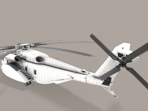 MH-53E Sea Dragon Blank Livery Static --257-- 3D Model